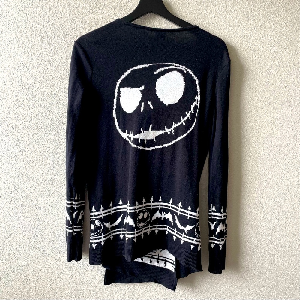 Disney Nightmare Before Christmas Jack Wrap Cardigan Sweater Black & White